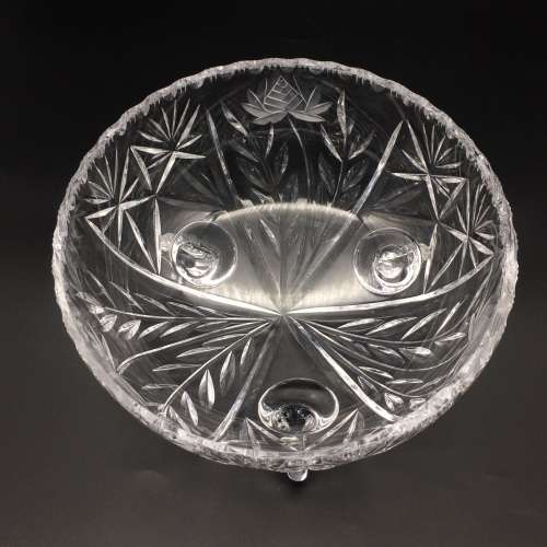 Lovely Large Rose-Cut Crystal Bowl