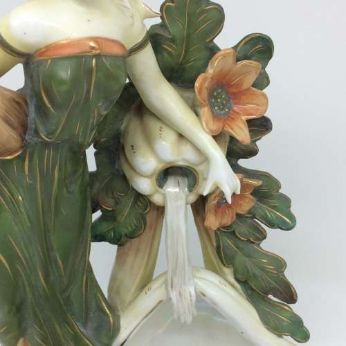 Art Nouveau `Maiden on Seashell` Antique Centrepiece