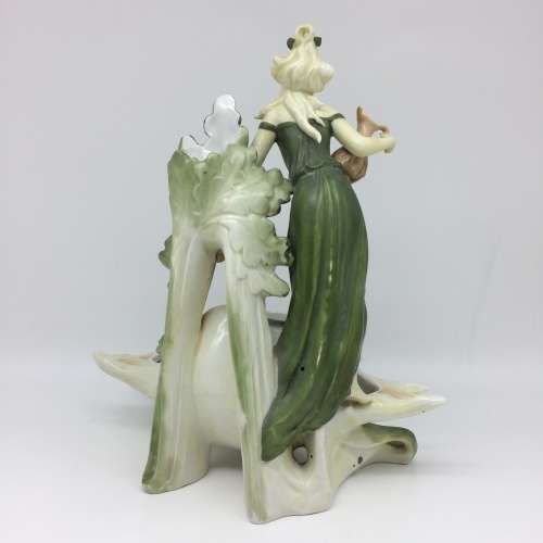 Art Nouveau `Maiden on Seashell` Antique Centrepiece