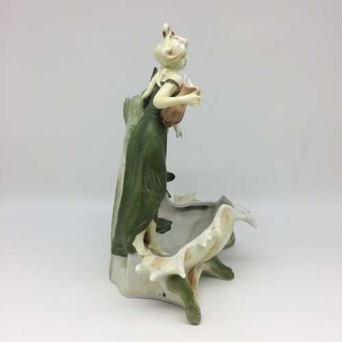 Art Nouveau `Maiden on Seashell` Antique Centrepiece
