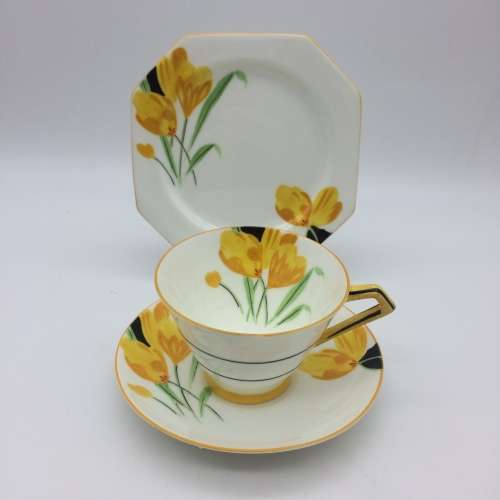 1930`s Art Deco `Paragon` China Tea Trio