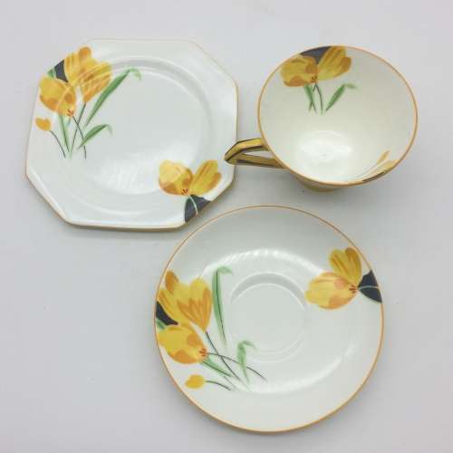 1930`s Art Deco `Paragon` China Tea Trio