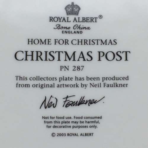 Royal Albert Christmas Plate `Christmas Post` (PN 287)