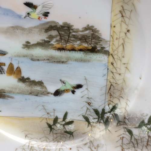 Hand-Painted Oriental China Trio (Signed)
