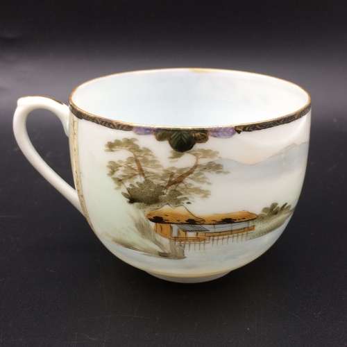Hand-Painted Oriental China Trio (Signed)