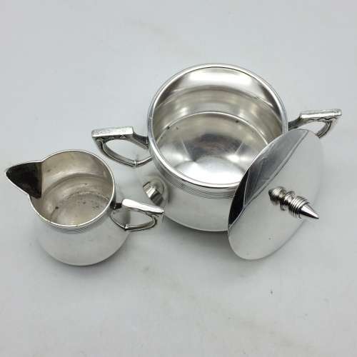 Antique Arts and Crafts/Art Nouveau Silver-Plated Bachelor Tea Set