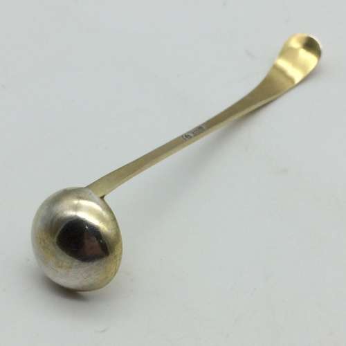 Solid Silver Small German Antique Gilt Ladle