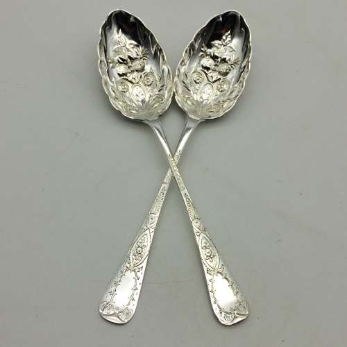 Beautiful Silver-Plated Vintage Berry Spoons