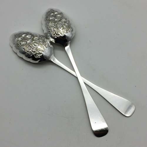 Beautiful Silver-Plated Vintage Berry Spoons