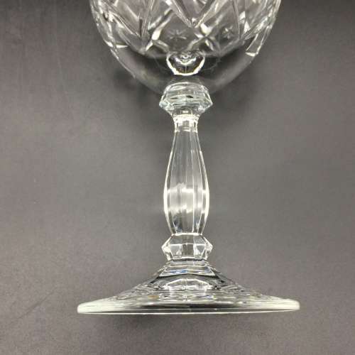 Six Cut-Crystal Red Vintage Wine Glasses