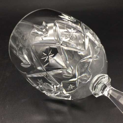 Six Cut-Crystal Red Vintage Wine Glasses