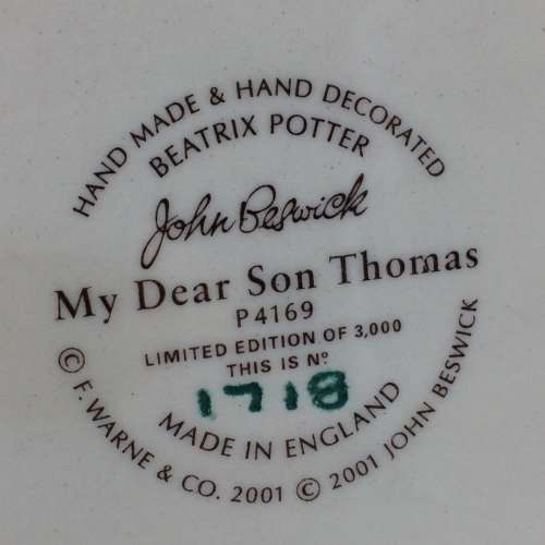 Rare Beatrix Potter `My Dear Son Thomas` Tableau Figure (P4169)
