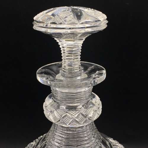 Rare Shaped Georgian Crystal Decanter