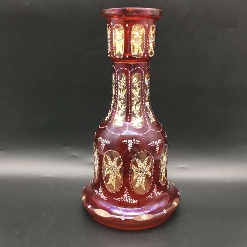 Rare `Bohemian Ruby Glass Hookah` Base (early 1800`s)
