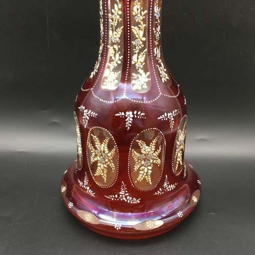 Rare `Bohemian Ruby Glass Hookah` Base (early 1800`s)