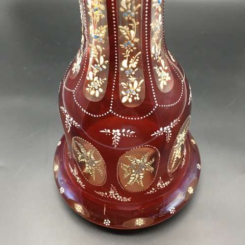 Rare `Bohemian Ruby Glass Hookah` Base (early 1800`s)