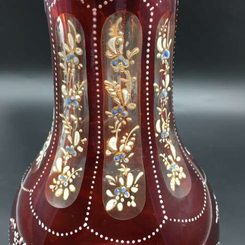 Rare `Bohemian Ruby Glass Hookah` Base (early 1800`s)