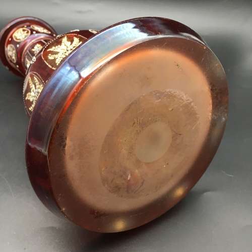 Rare `Bohemian Ruby Glass Hookah` Base (early 1800`s)