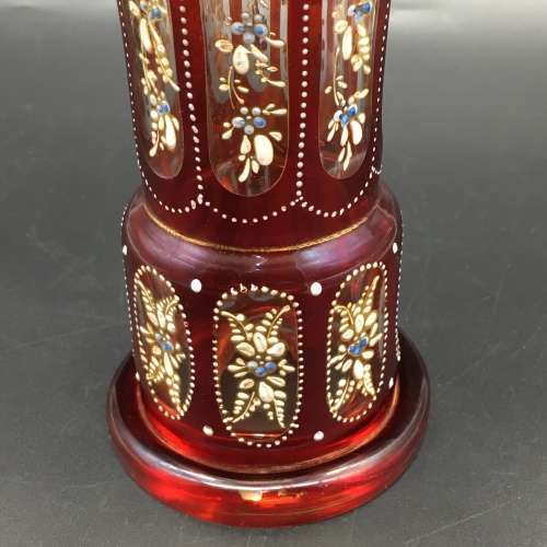 Rare `Bohemian Ruby Glass Hookah` Base (early 1800`s)