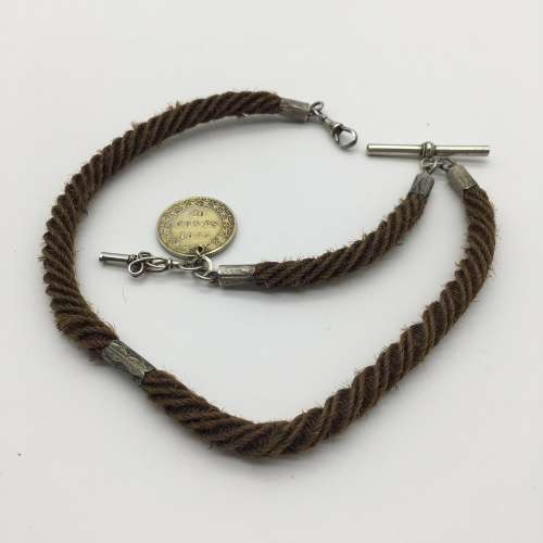 Rare Victorian `Mourning Woven Hair` Watch Chain (C.1870/80)