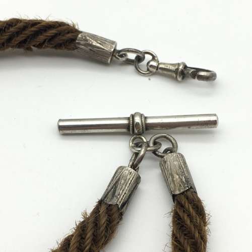 Rare Victorian `Mourning Woven Hair` Watch Chain (C.1870/80)