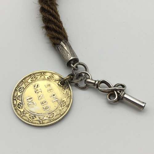 Rare Victorian `Mourning Woven Hair` Watch Chain (C.1870/80)