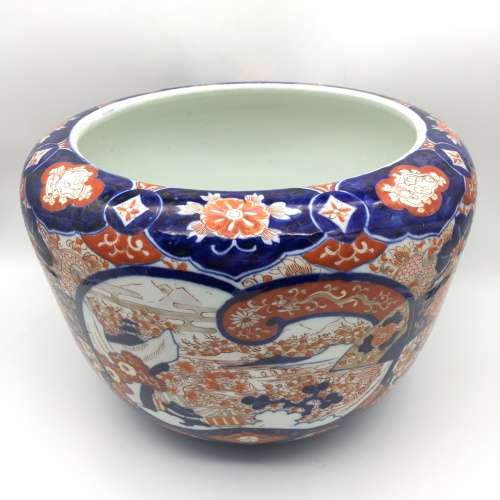 Very Large Antique `Imari` Porcelain Jardiniere