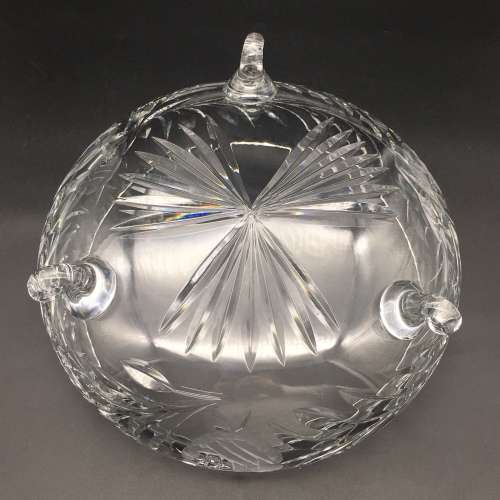 Large Vintage `Rose-Cut` Crystal Fruit Bowl