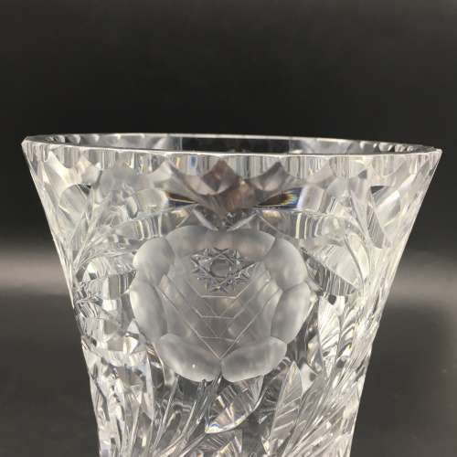 Good Quality `Rose-Cut` Crystal Vase