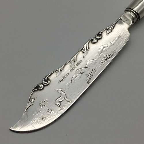 Vintage Silver `South African Wildlife` Butter knife