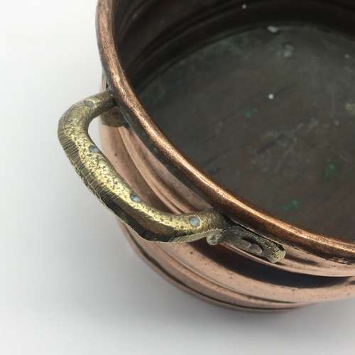Two Vintage Copper and Brass Oval Planters or Bowls