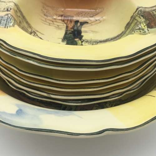 Royal Doulton `Dickens Ware` Dessert Set (7 x Pce)