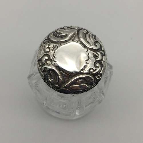 Victorian Sterling Silver & Crystal Scent Bottle (1896)