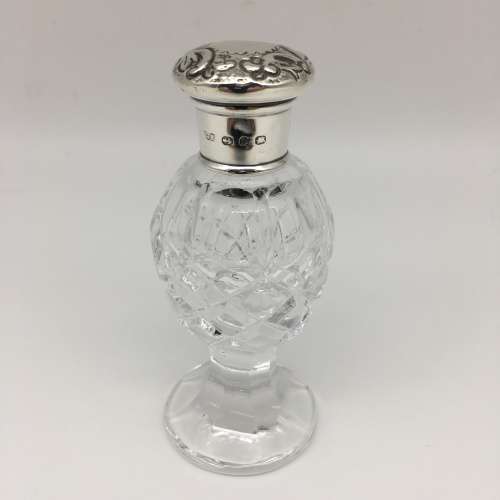 Victorian Sterling Silver & Crystal Scent Bottle (1896)