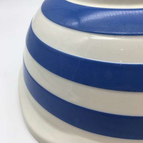Early Large Blue and White `Cornish Ware` Mixing Bowl