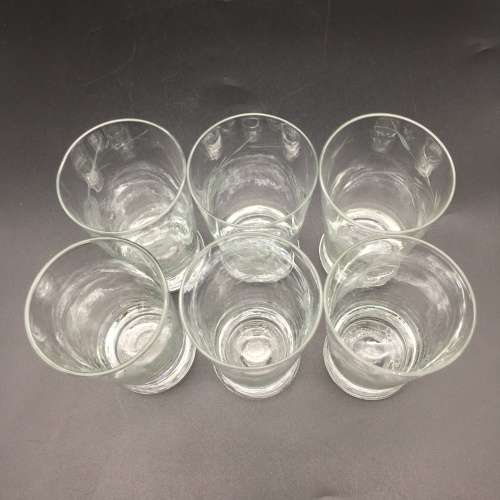 Six Vintage `Rose-Cut` Fruit Juice Glasses