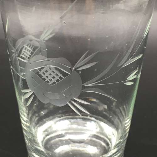 Six Vintage `Rose-Cut` Fruit Juice Glasses