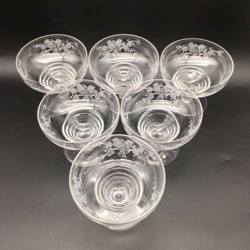 Six Quality `Stuart` Crystal Dessert Glasses