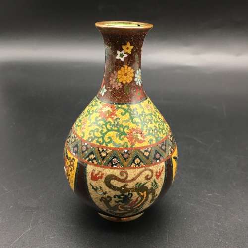 Antique Cloisonne Enamel Vase (Meiji Period)