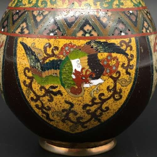 Antique Cloisonne Enamel Vase (Meiji Period)