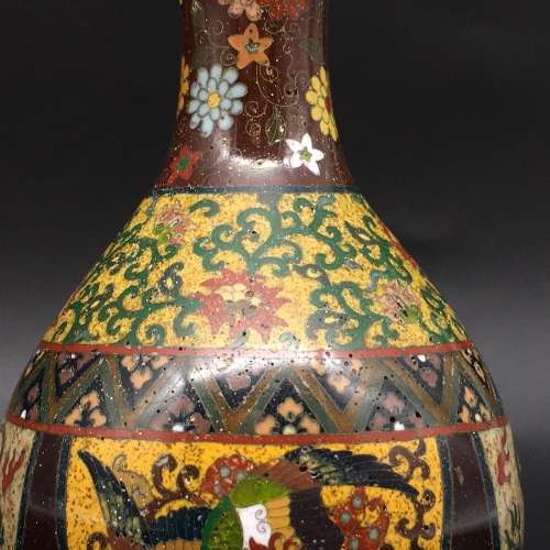 Antique Cloisonne Enamel Vase (Meiji Period)