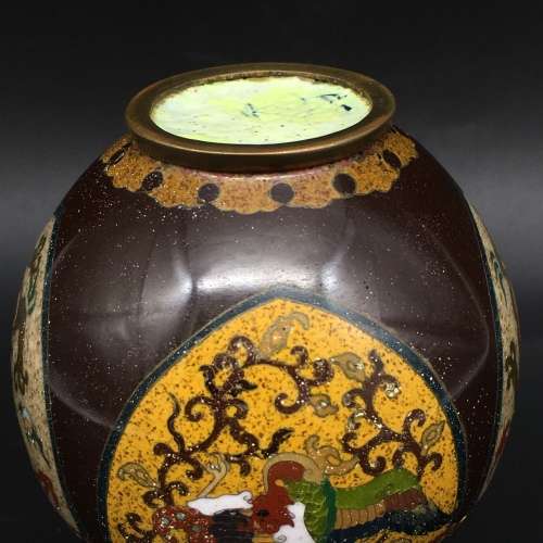 Antique Cloisonne Enamel Vase (Meiji Period)