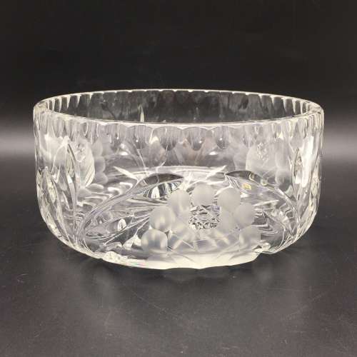 Large Vintage `Rose-Cut` Crystal Bowl