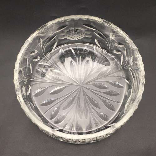 Large Vintage `Rose-Cut` Crystal Bowl