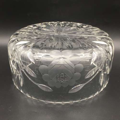Large Vintage `Rose-Cut` Crystal Bowl