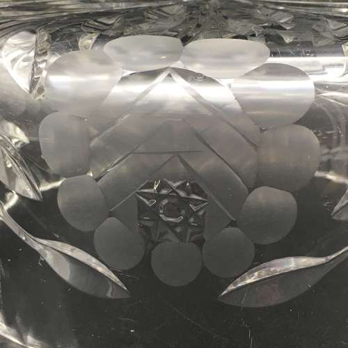 Large Vintage `Rose-Cut` Crystal Bowl