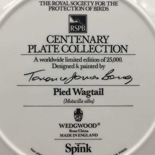 `Wedgwood` Bone China `Pied Wagtail` Bird Plate