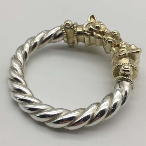Impressive, Chunky Vintage Sterling Silver Bangle (Signed)
