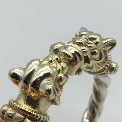Impressive, Chunky Vintage Sterling Silver Bangle (Signed)