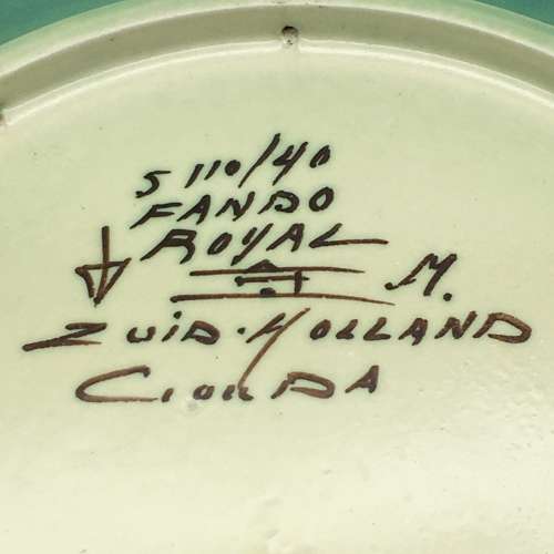 Impressive Large Gouda `FANDO` Charger/Wall Plate (Signed)
